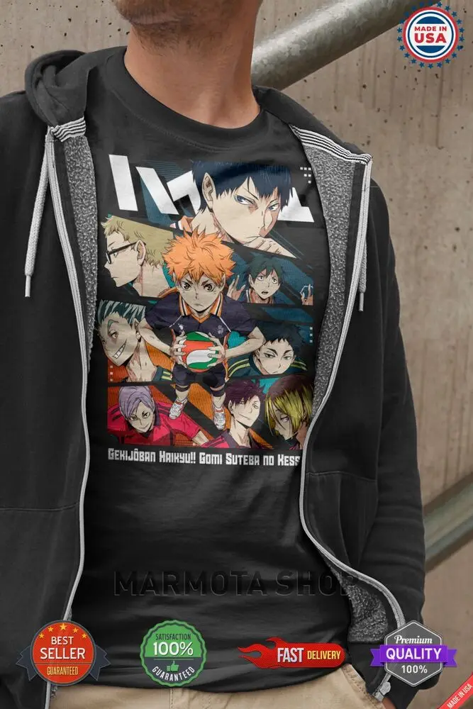 Hinata Shoyo Haikyuu Tobio Kageyama Shirt Anime Japanese Tee T-Shirt Volleyball