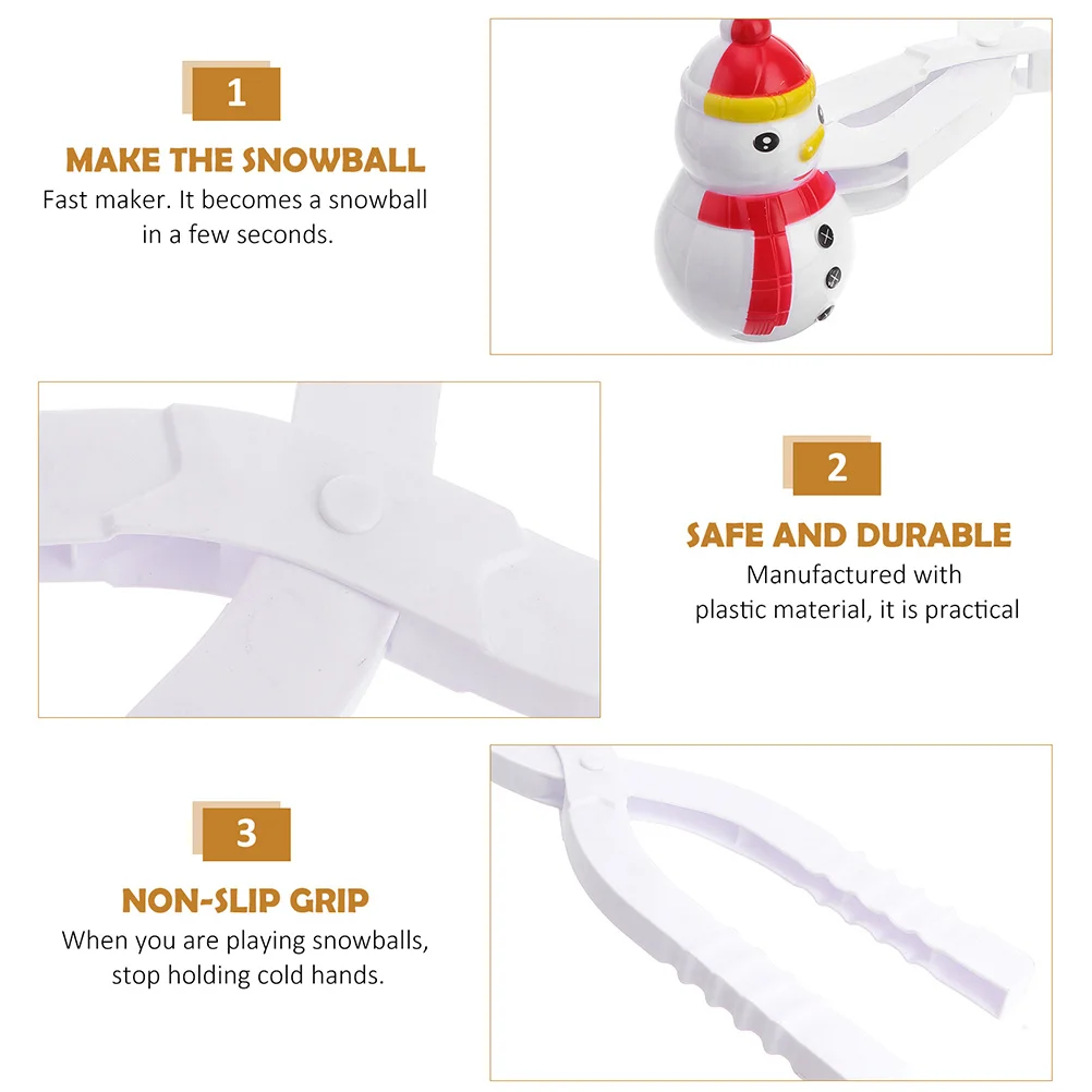3 stuks maken clip creatieve sneeuwpop schimmel draagbare kinderen winter activiteit tool voor sneeuw zand modder leuk buitenspel