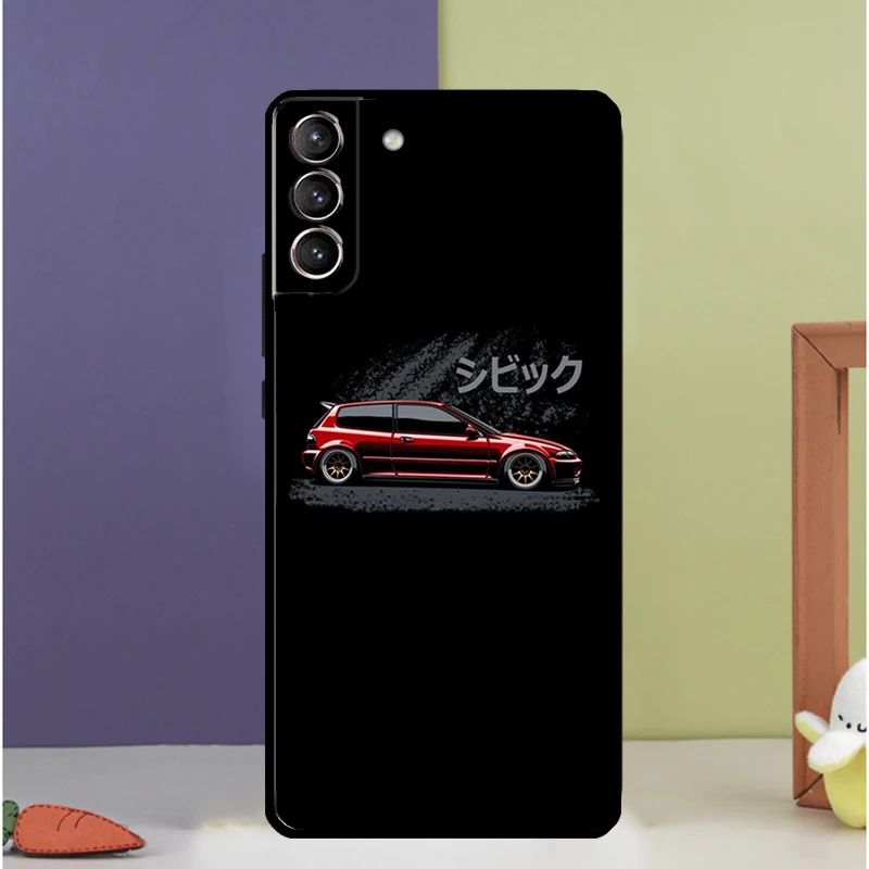 JDM Type R Civic Sport Car Case For Samsung Galaxy S23 S21 Ultra S22 Plus Note 10 20 Ultra S8 S9 S10 S20 FE Cover Coque