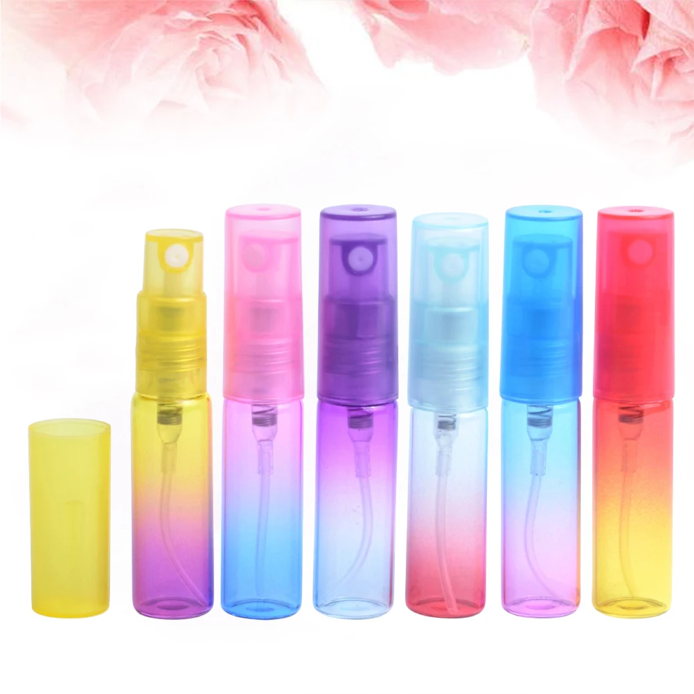 6Pcs Spray Bottle Makeup Containers Gradient Refillable Travel Portable Storage Holder Premium Empty Perfume Dispenser