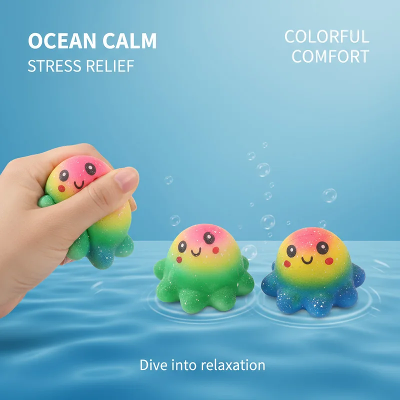 

[1 blind box, random style and colour] Multicolor Octopus Octopus Pinch Music, Perfect for fingertip stress relief, venting, relaxing, giving as holiday gifts, toy filming vlog