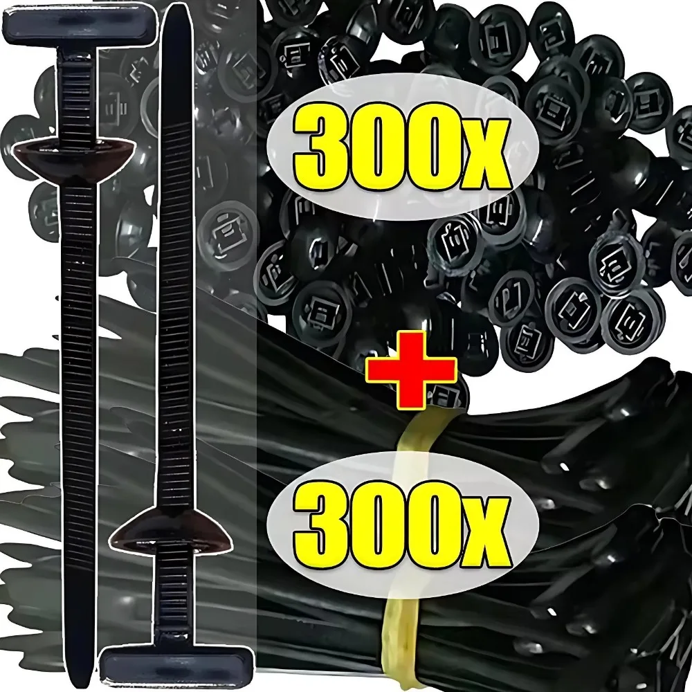 Kit de Sujetadores de Cables de Nylon con Montaje a Presión, Abrazaderas de Sujeción para Guardabarros de Coche, Protector de Motor, Clip Retenedor de Bajos de Carrocería, Correas Universales para Organización de Cables