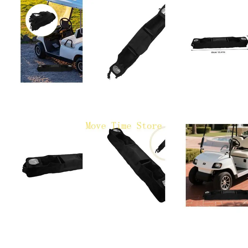 92ME Golf Cart Front Storage Rack Folding Universals Golf Cart Storage Basket with 2 Insulated Cup Holders