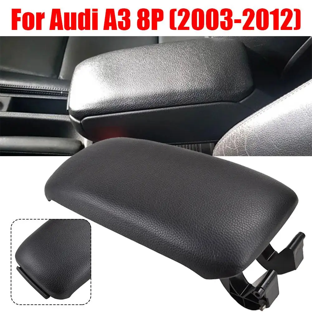 For Audi A3 8P (2003-2012) Car Armrest Cover PU Leather Lid Latch Accessories 03-12 Car Center Arm Replacement Console Rest B9M5