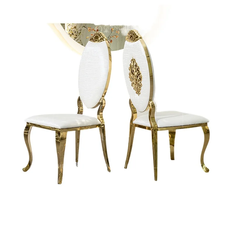 

Light luxury dining chair series, French wedding chair restaurant leather back