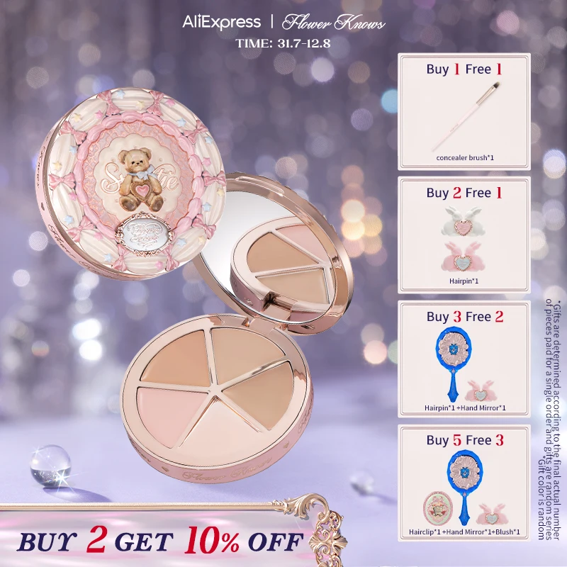 Flower Knows The Sweetie Bear Collection 4-Color Concealer Palette