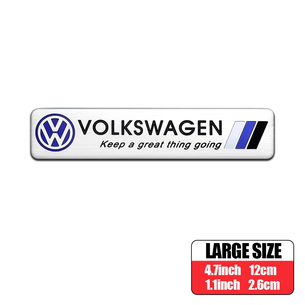 3D Aluminum Car Side Body Rear Trunk Badge Sticker Auto Refit Accessories For Volkswagen VW Racing Golf Beetle Polo Bora R LINE