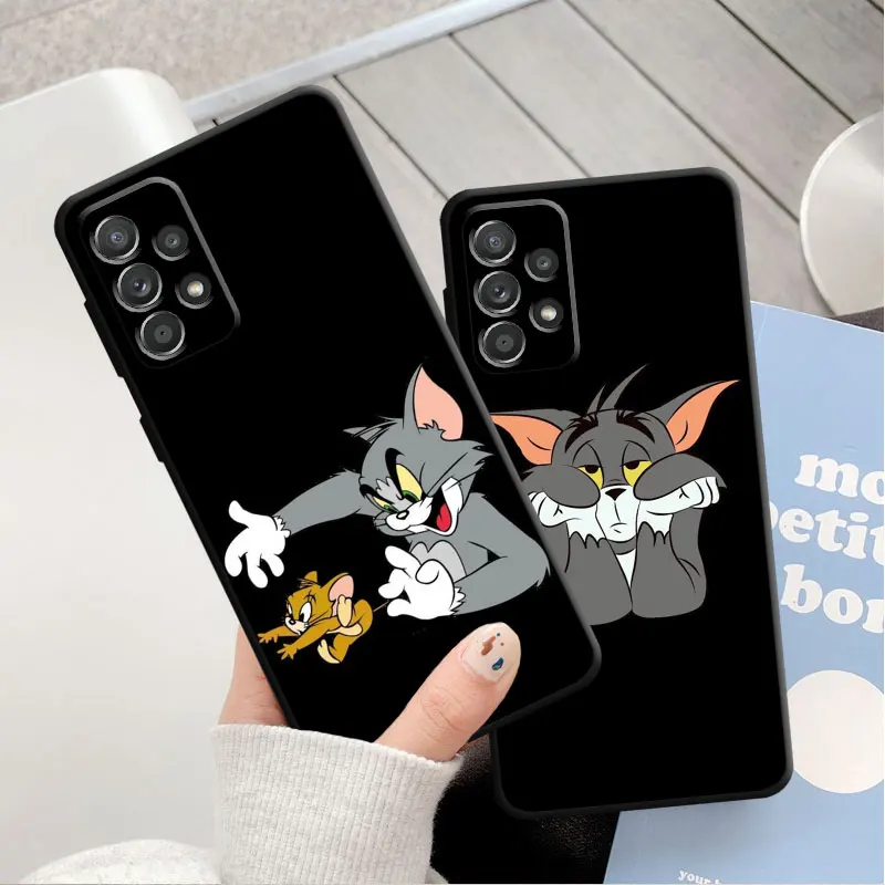 Phone Case for Samsung A12 A52 A14 A53 A71 A72 A11 A21 A33 A50 A70 Silicone Cover Tom And Jerry Demons And Angel