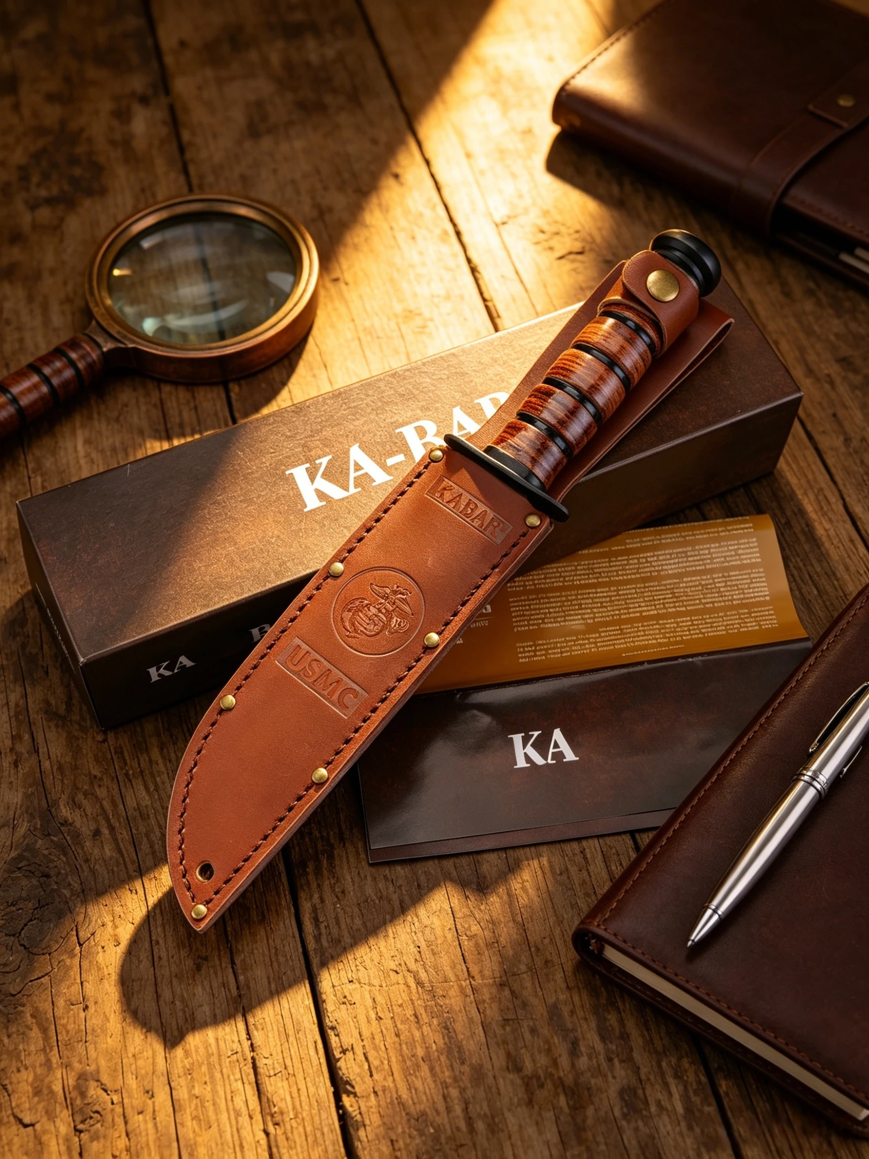 KABA1218 - Classic model outdoor knife, 1095 high-carbon steel, smooth leather handle, adventure camping knife
