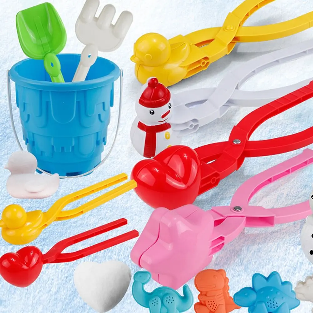 DIY في الهواء الطلق أداة قالب الرمل صانع ديناصور الشتاء كرة الثلج كليب صانع كرة الثلج مجرفة كرة الثلج