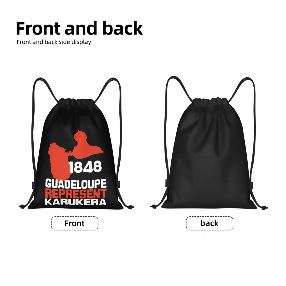 Guadeloupe-bolsas de gimnasio con cordón, sin mangas, para escuelas, 1848 Mochila divertida Geek, novedad