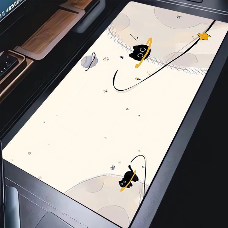 

Mouse Pad Kawaii Gaming Mousepad Black Cat Rubber Desk Mat Non-slip PC Laptop Gamer Accessories Cute Keyboard Pad Cartoon Carpet