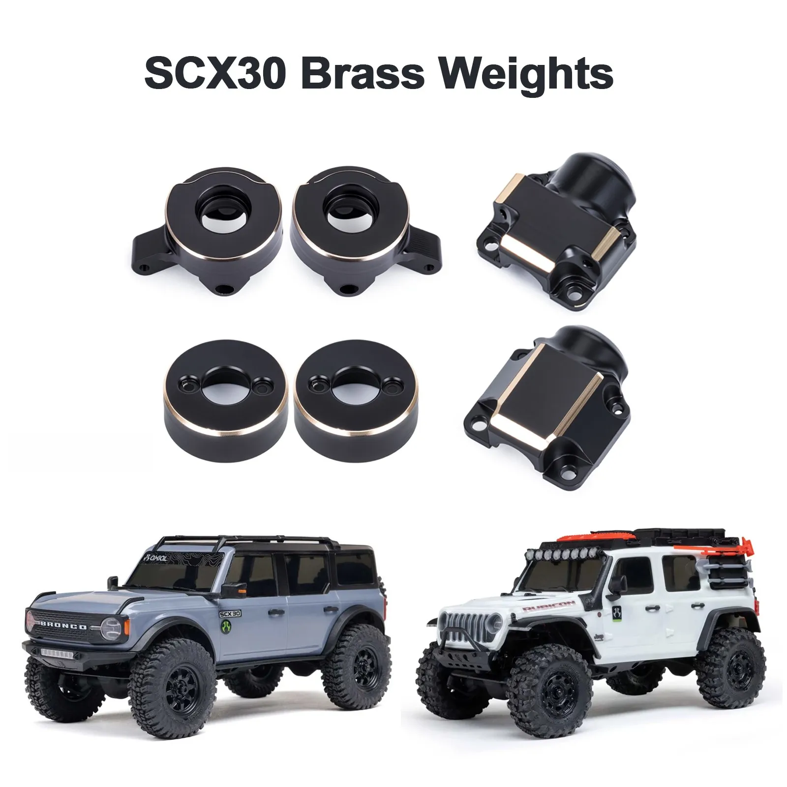 SCX30 Messinggewichte Lenkknöchel Diff-Abdeckung Hinterradnabengewichte für 1/30 Axial SCX30 Upgrades