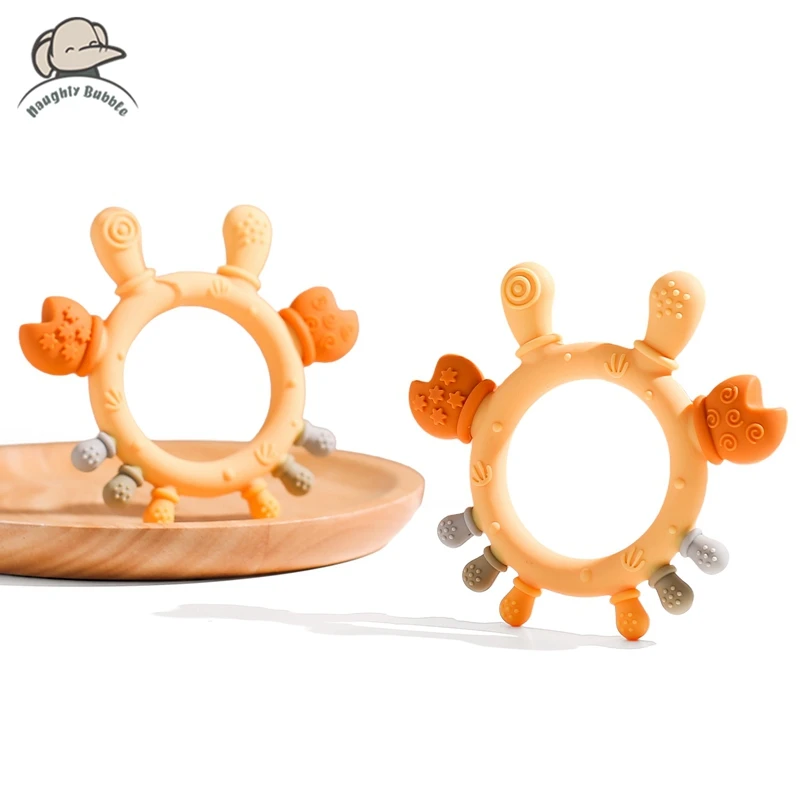 

1PC Baby Teething Toy Cartoon Crab Teaser Is BPA-free Baby Sensory Touch Toys Newborn Dental care Accessories A Gift For Baby