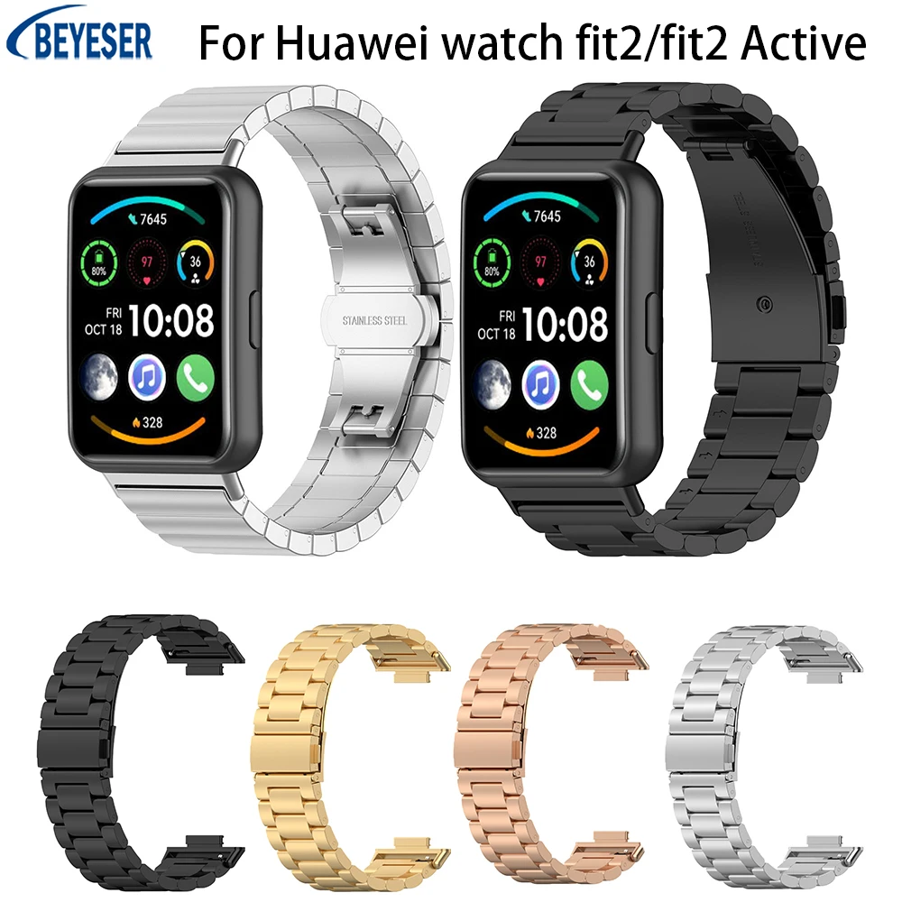 

For Huawei Watch Fit2/Active Stainless Steel Sports Strap Comfortable Fashion Replacement Band Bracelet Wristband For SmartWatch