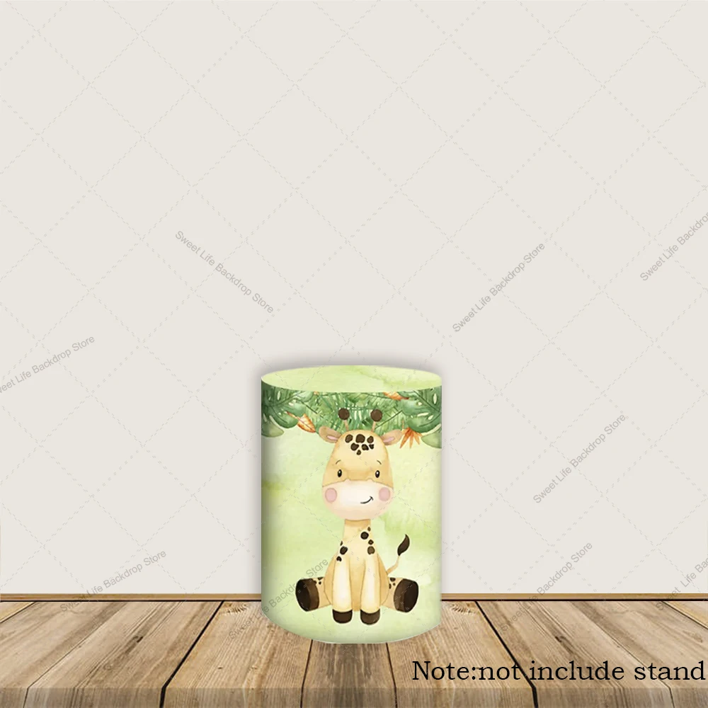 غطاء أسطواني على شكل حيوانات الغابة سفاري لحفلات أعياد الميلاد للأطفال وودلاند وايلد أغطية طاولة أسطوانية تحت عنوان واحد ديكور