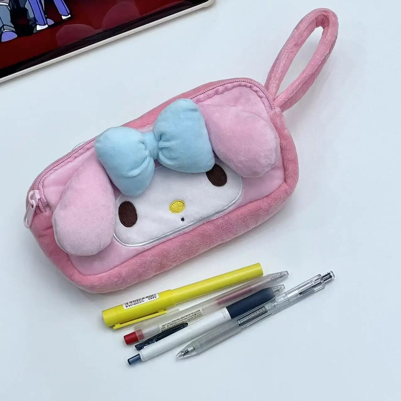 Sanrio Kuromi My Melody Cosmetic Bag Cinnamoroll Pom Pom Purin Pochacco Pencil Case stile giapponese peluche borsa regali ragazza