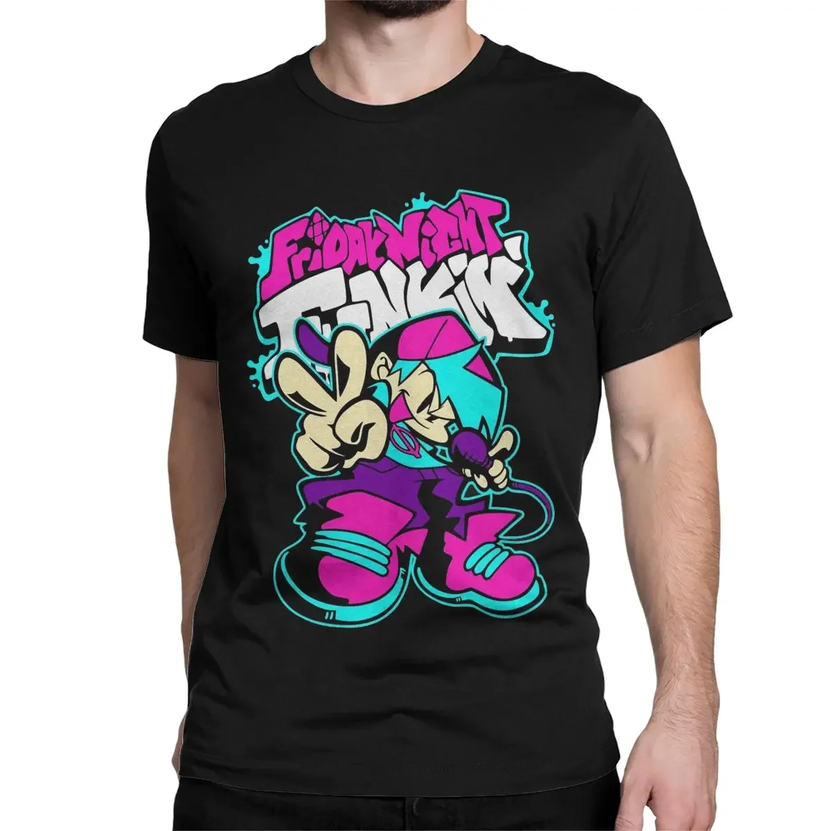 Boyfriend Game FNF Bf T-Shirts for Men Women 100% Cotton T Shirt Friday Night Funkin Short Sleeve Tee Shirt Plus Size Tops