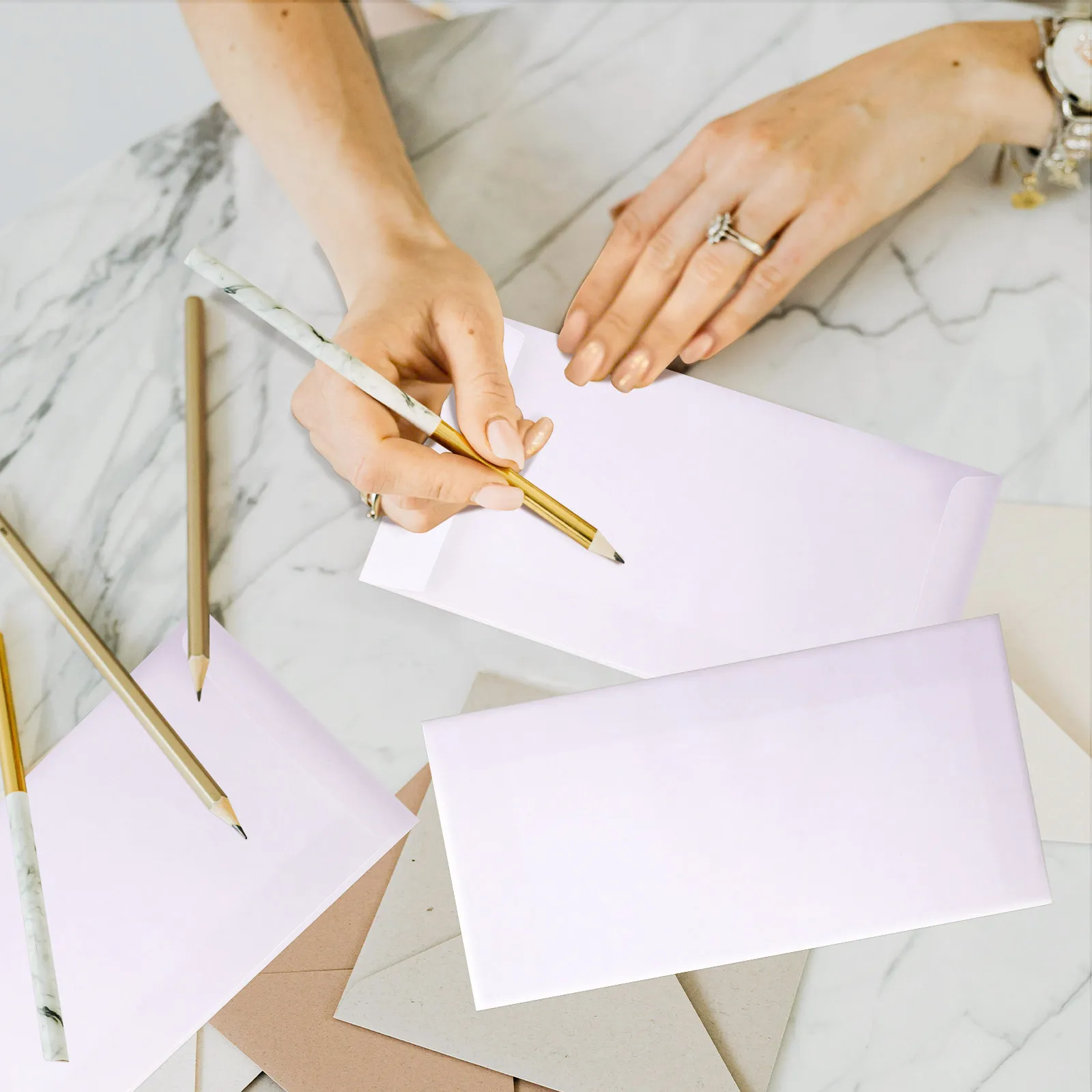 60Pcs Self Seal Paper Envelopes Business Letter Covers Invitation Card Holders Convenient Security Multi Purpose Mailing Use view 3