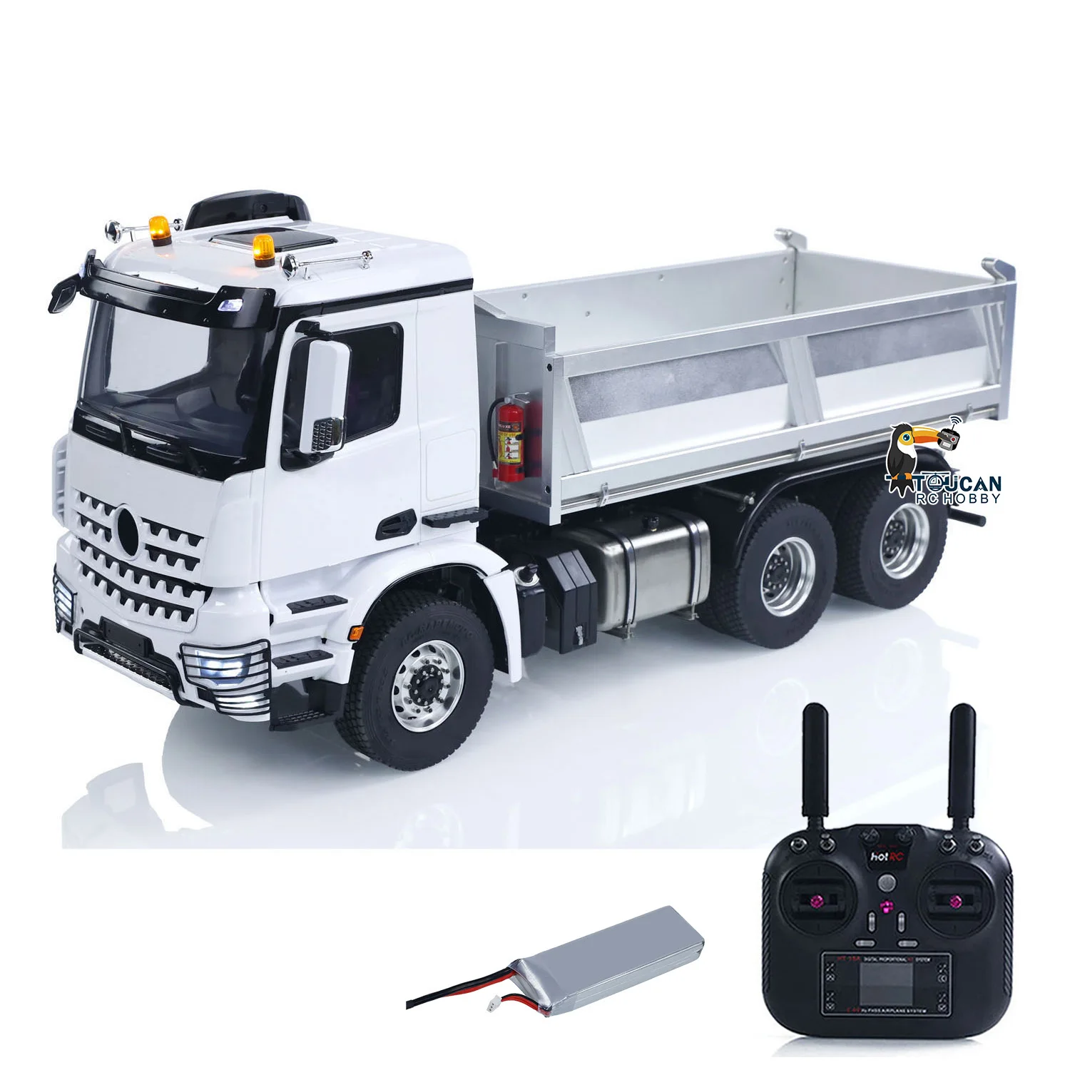 Toys 1/14 Hydraulic RC Dumper Truck 3348 6x6 Metal Chassis 2 Speed Sound Light DIY Cabin Remote Control Car Tipper Model Boys