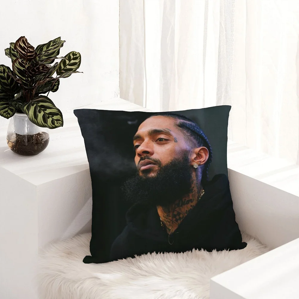 N-Nipsey H-Hussle RAP Pillow Case Plush Fabric Soft Pillowcase Double Sided Print Sofa Cushion Cover Throw Pillow Cover