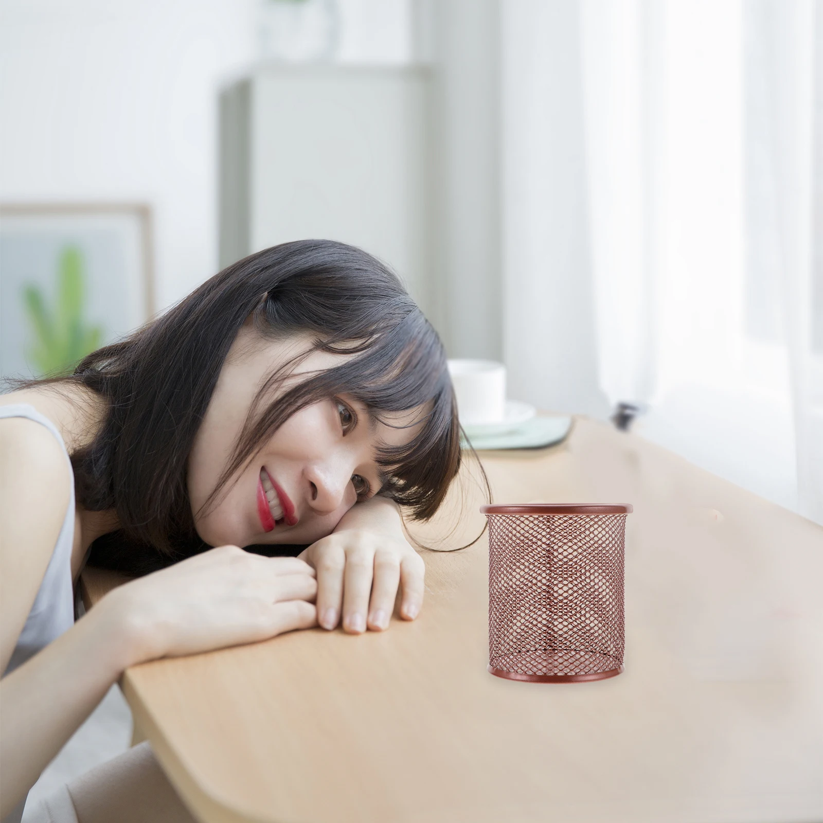 

2Pcs Pen Holder Desktop Buckets Mesh Pen Containers Organizer for Office School Desk Storage Supplies