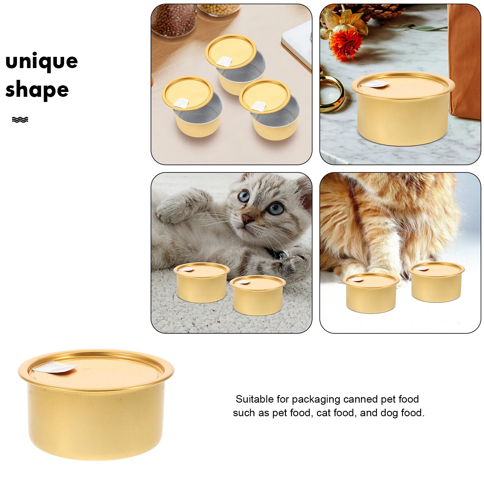 

12pcs 100ml Aluminum Cans Food Storage Containers Pet Tins Airtight Cake Cookie Boxes Reusable Bulk Dog Cat Food