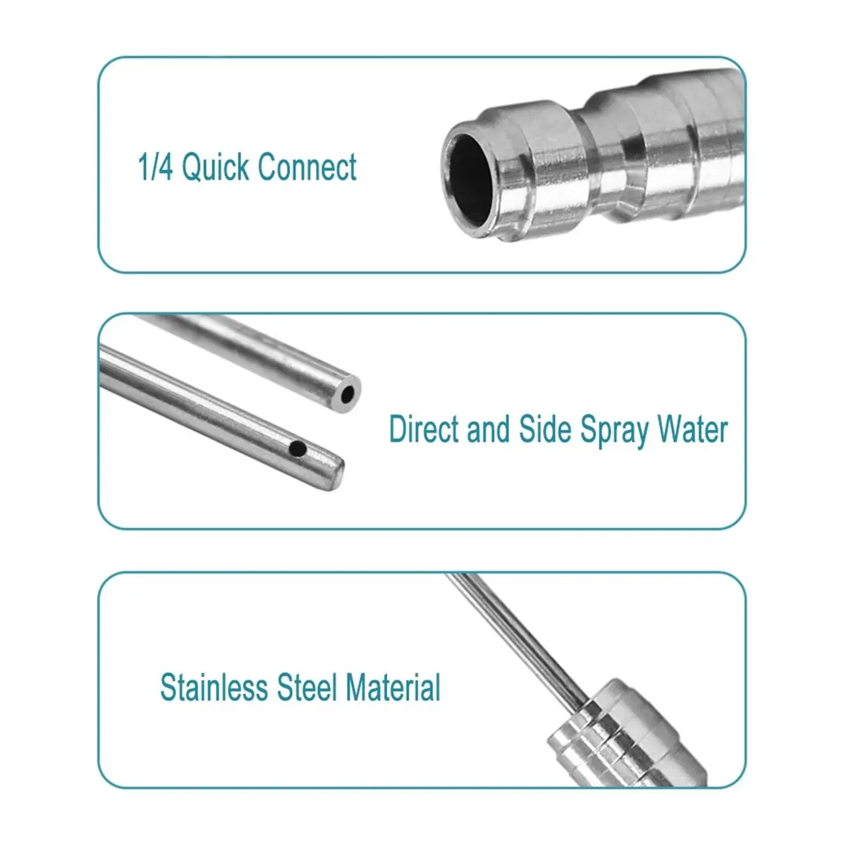 A1458P ~For Straight Side Multi-Function Cleaning Needle High Pressure Water Nozzle Adjustable Elbow 1/4 Quick Connect