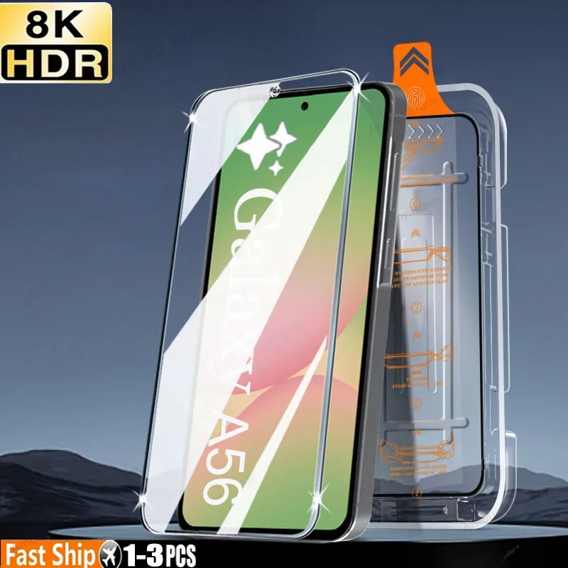 

1-3PCS Dust Free Glass For Samsung A56 A36 A26 A55 A35 A15 A25 A54 A53 A16 Oleophobic Coating Easy Installation Screen Protector