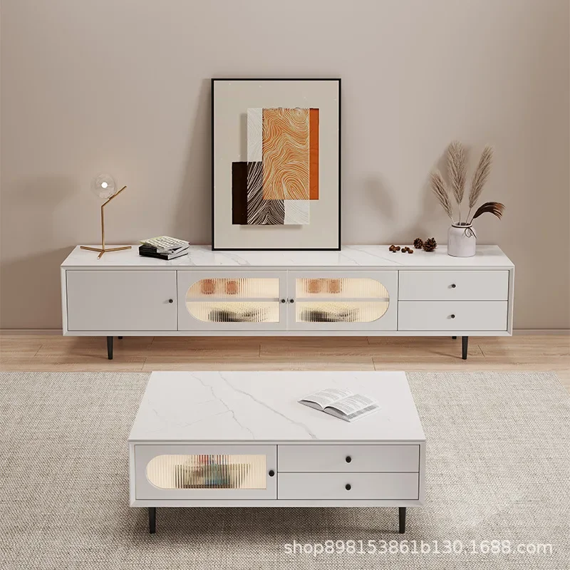 

Скандинавский белый стол для телевизора, настенный ящик, инновационные ножки, минималистичная европейская подставка для телевизора, роскошная стеклянная мебель для дома Mobilier Maison