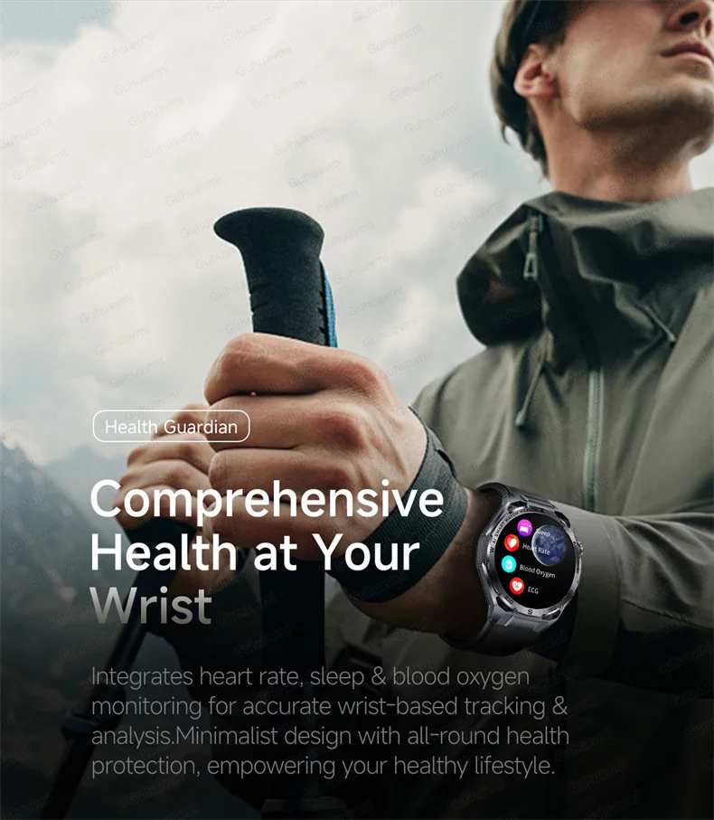 ECG Smartwatch für Herren, Bluetooth-Anruf, Fitness-Tracker, Blutdruckmessung, BO2, Schlafüberwachung, Gesundheits-Smartwatch, Sport, für Android und iOS – Detail 11