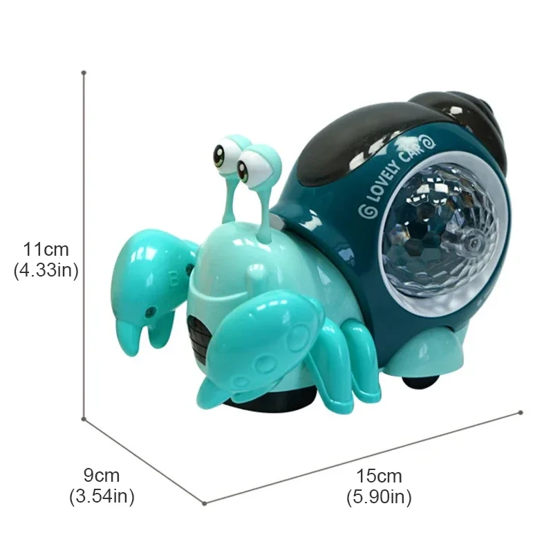 Electric Universal Hermit Crab with Light Toddler Toys Cartoon Baby Crawling Toy Electronic Animal with Music Children Gift