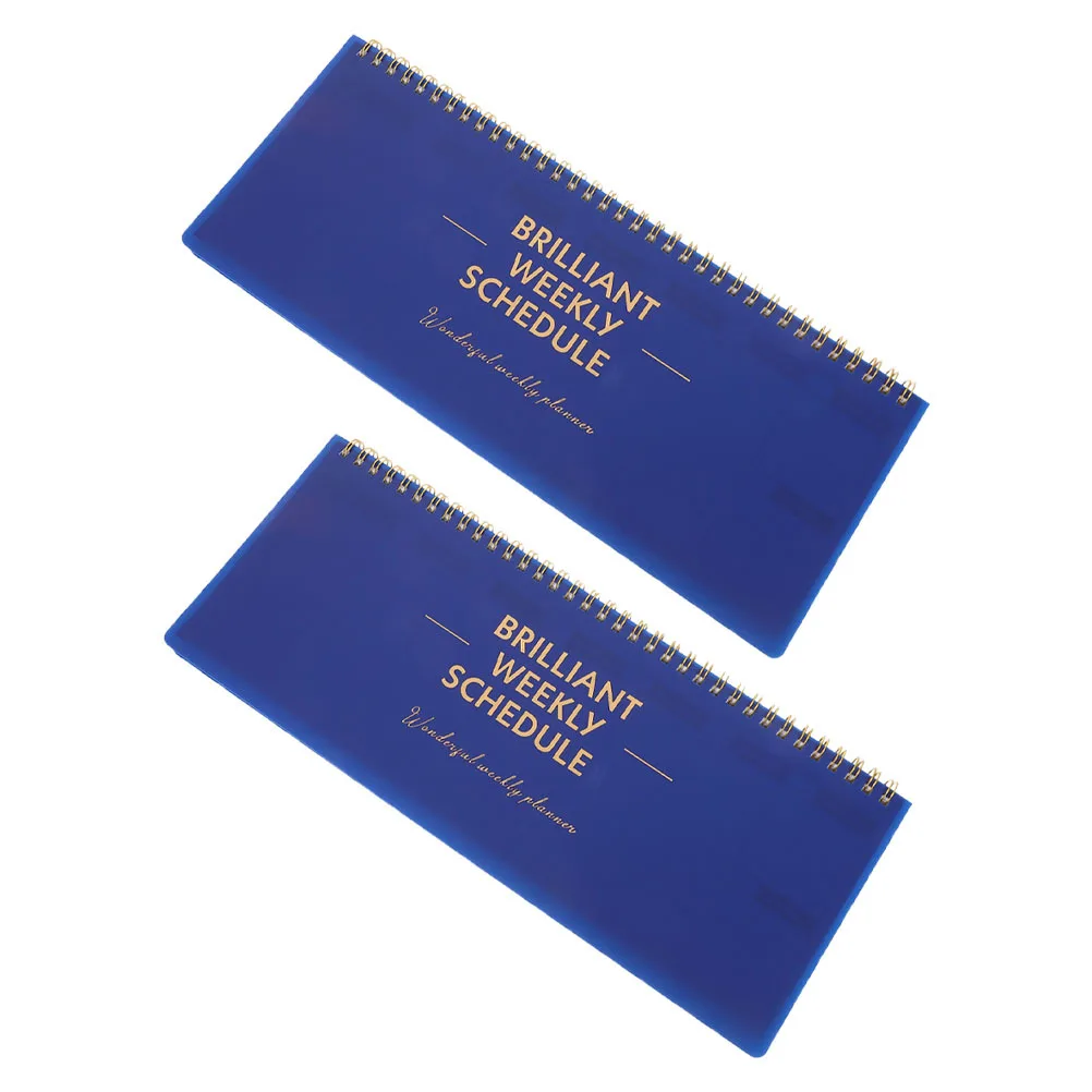 

2 шт. еженедельный горизонтальный органайзер без даты, гладкая бумага для письма для расписания работы, встреч, списков дел, настольный блокнот