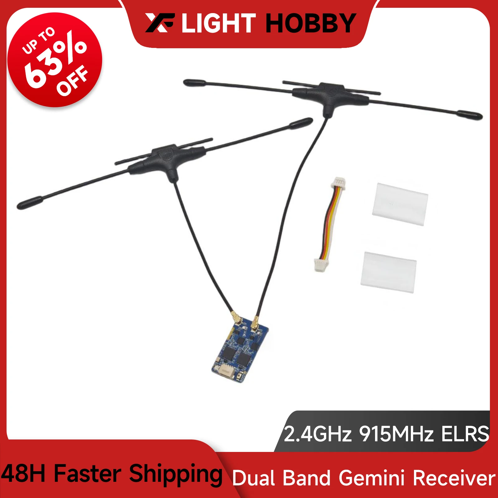 

XFlight Hobby 915MHz 2.4GHz Nano ELRS Dual Band Gemini Receiver ExpressLRS RX TCXO For Quadcopter RC FPV Racing Long Range Drone