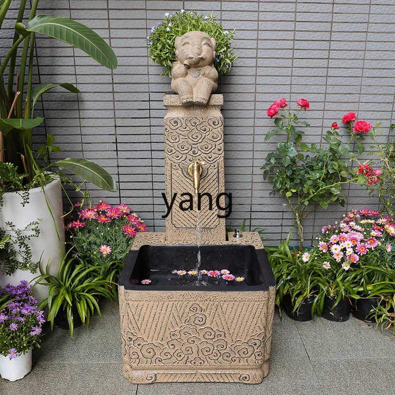 LTT Outdoor Mop Pool Courtyard Garden Outdoor Balcony Column Water Faucet Floor-standing Wash Basin