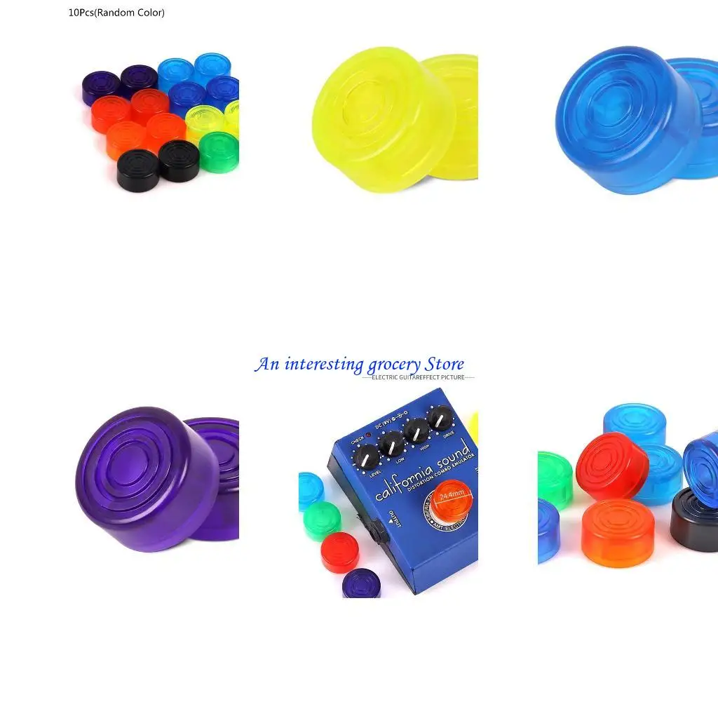 

652D 10Pcs Electric Guitar Footswitch Cap Candy Color Protector Elastic Foot Cap