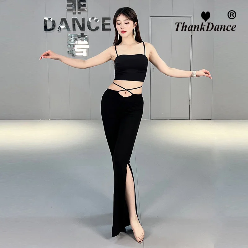 Gonna modale di danza del ventre per adulti Spacchi laterali Costume Donne sexy Danza del ventre orientale Abiti da pratica femminile Pantaloni di danza del ventre