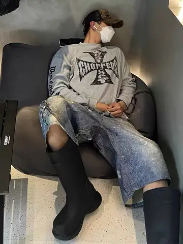 Amerikansk Casual Lång Sve Hoodie ERD Sle Depred Rich Second Generation Vintage Boxy Sweart Vår Höst Vinter 10 best sales huvtröja med boxig passform - №8