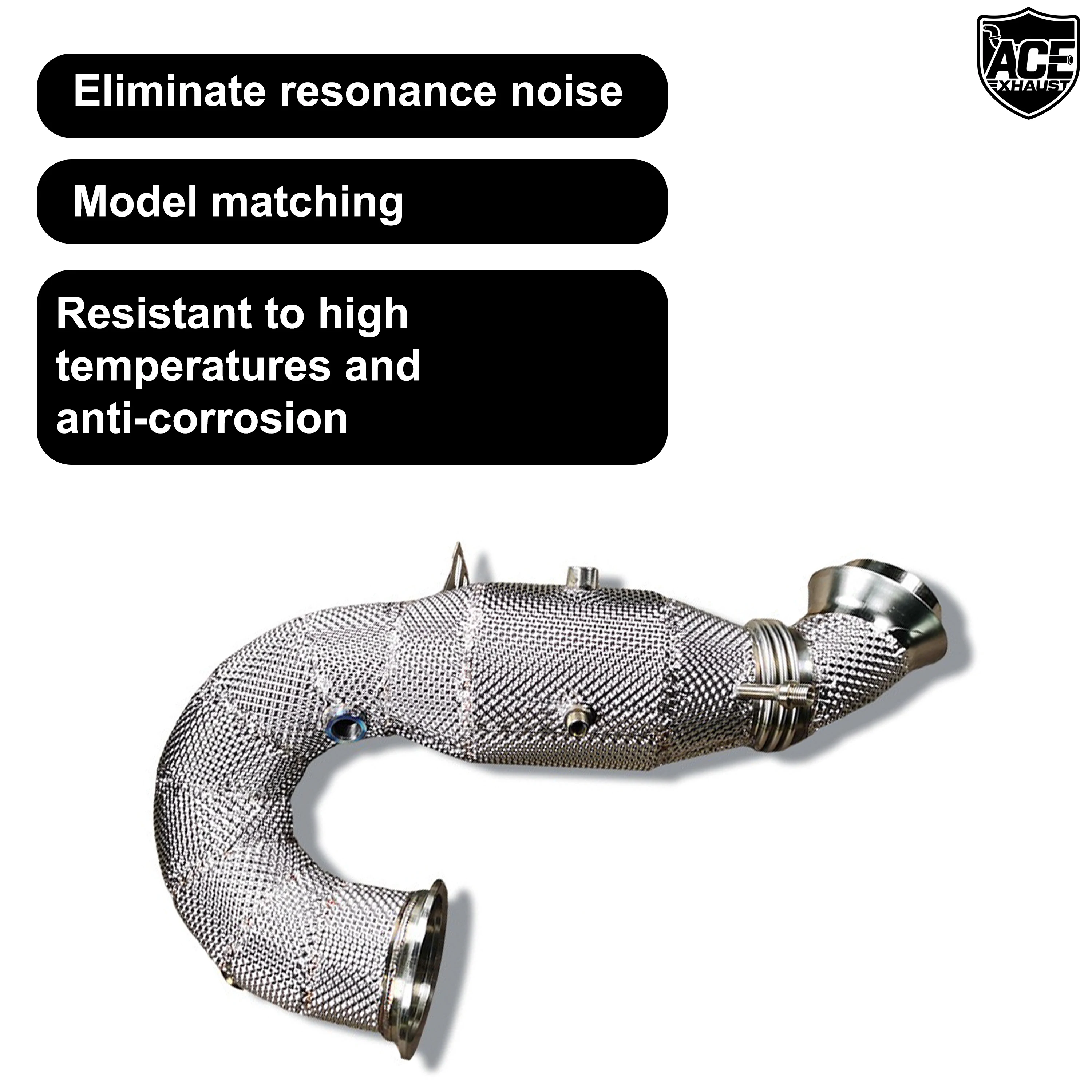 ACE für Mercedes BENZ AMG M256 GT50 GT53 GLE53 GLE53 GLS53 E53 Hochleistungs-Downpipe mit Hitzeschutz SUS304 Auspuffanlage – Detail 14