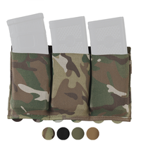 Triple Elastic Magazine Pouch Multi Caliber MOLLE Panel for 5.56 7.62 Airsoft Ammo Storage Lightweight Design