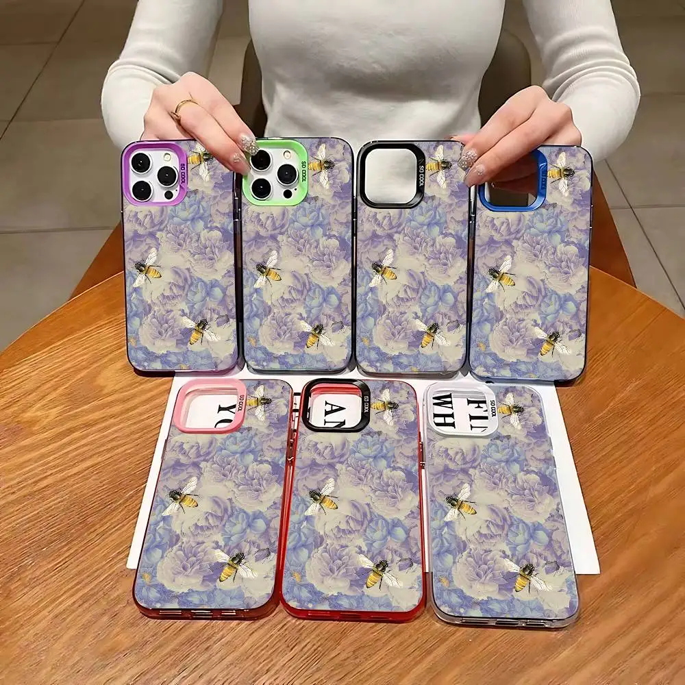 EPC Bridgerton A Flor Da Temporada funda de teléfono moda IMD Color plata Shell para IPhone 16 15 14 13 12 11 Pro Max Plus