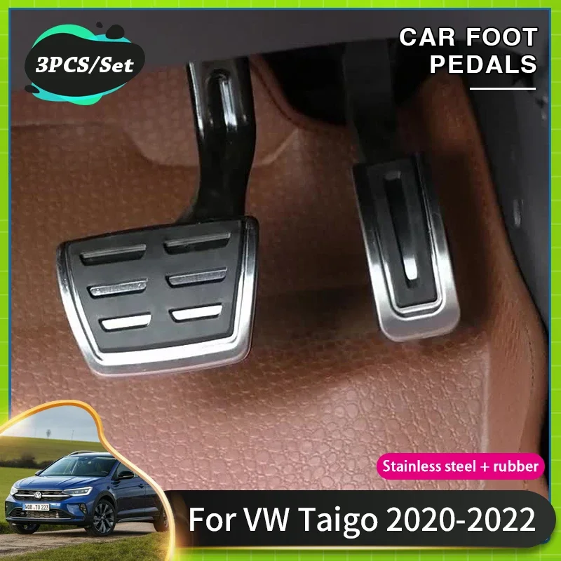 

For Volkswagen Taigo 2022 Acessories VW Nivus 2020 2021 Car Accelerator Non-slip Pads Foot Pedal Cover Pad Gas Brake Acessories