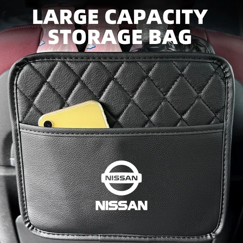 Car Back Seat Storage Bag Organizer Hanging Bag For Nissan J10 X-Trail Qashqai Juke Leaf Micra NOTE Patrol Gadgets Accessories