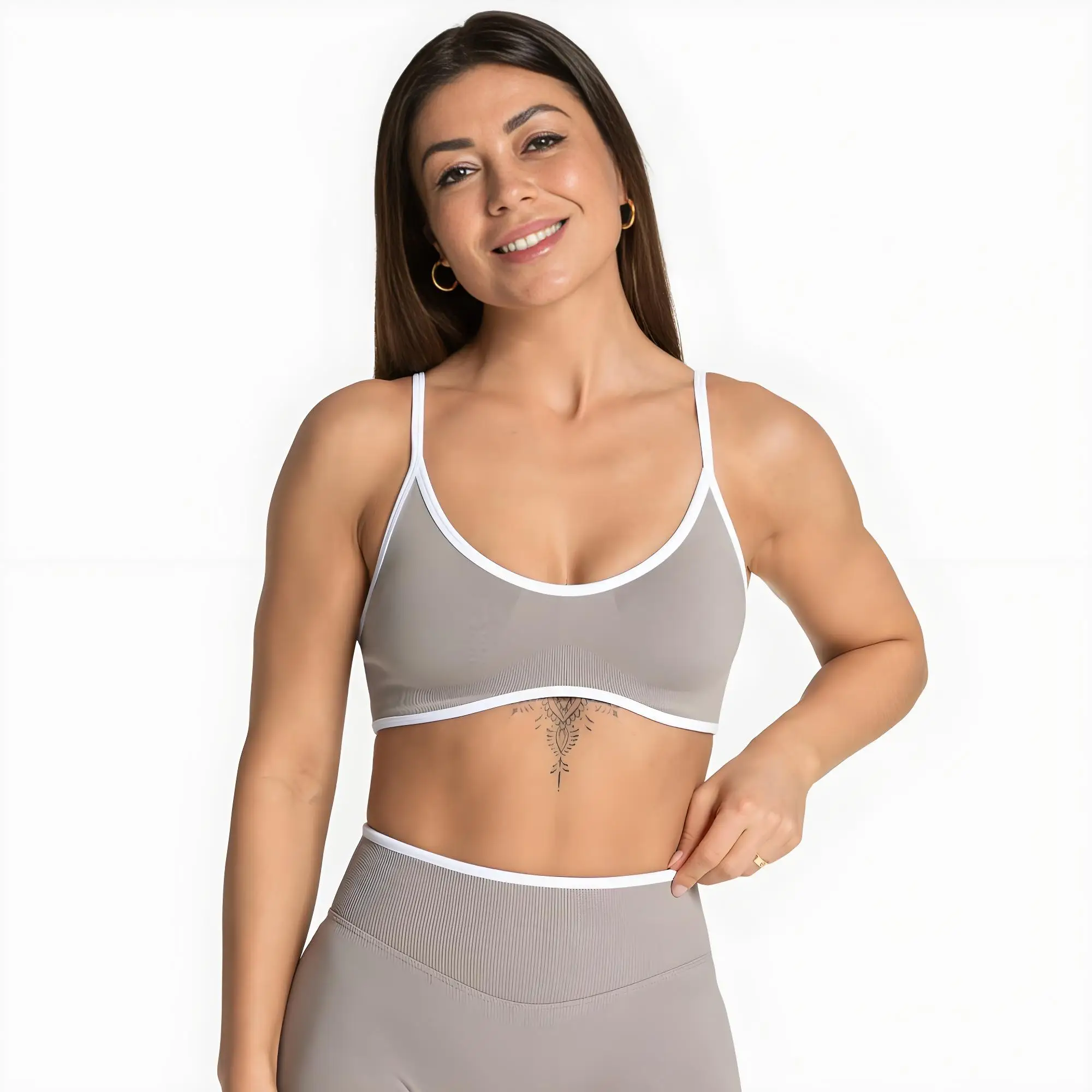 

Women's Solid Color Knitted Gym Sports Bra Summer Sexy Backless Suspender Yoga Bra with Chest Cushion Fitness Workout Top