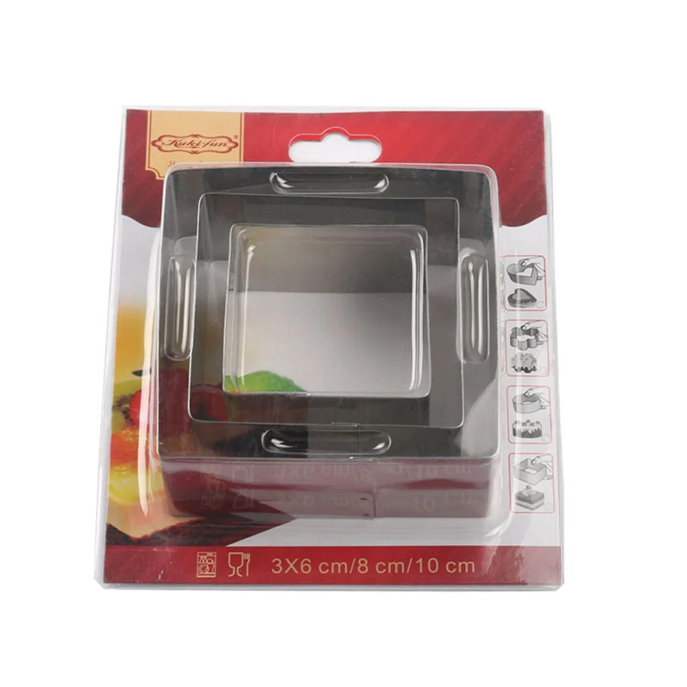 

3Pcs Stainless Steel Biscuit Cutter Portable Cartoon Shape Easy Use Cookie Mold Baking Mold Cake Decoration Tool