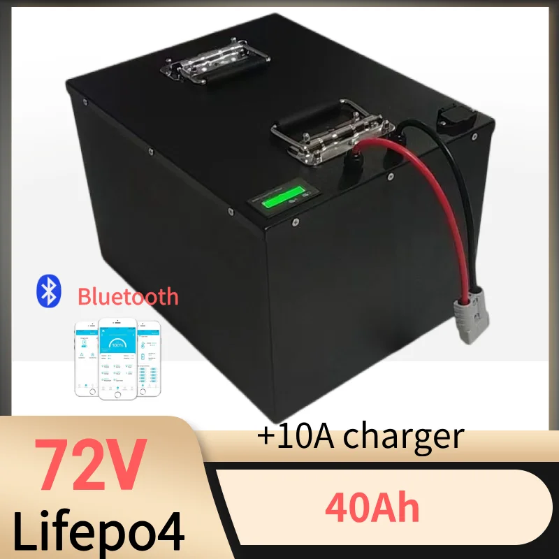 24S 72v 40ah lifepo4 lithium phosphate battery pack BMS for 5000w 3500w bicycle bike escooter Forklift vehicle +5A charger