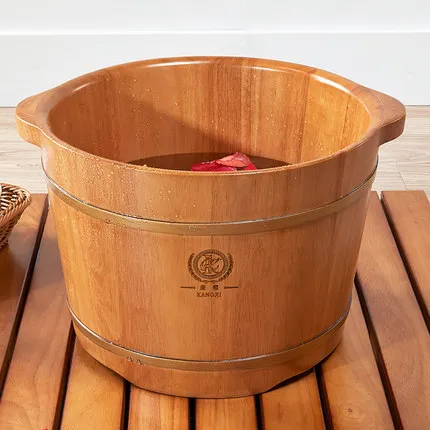 XK Wooden Foot Bath Wooden Bucket with Lid Feet Bathing Tub Feet-Washing Basin Barrel Foot Bath Barrel