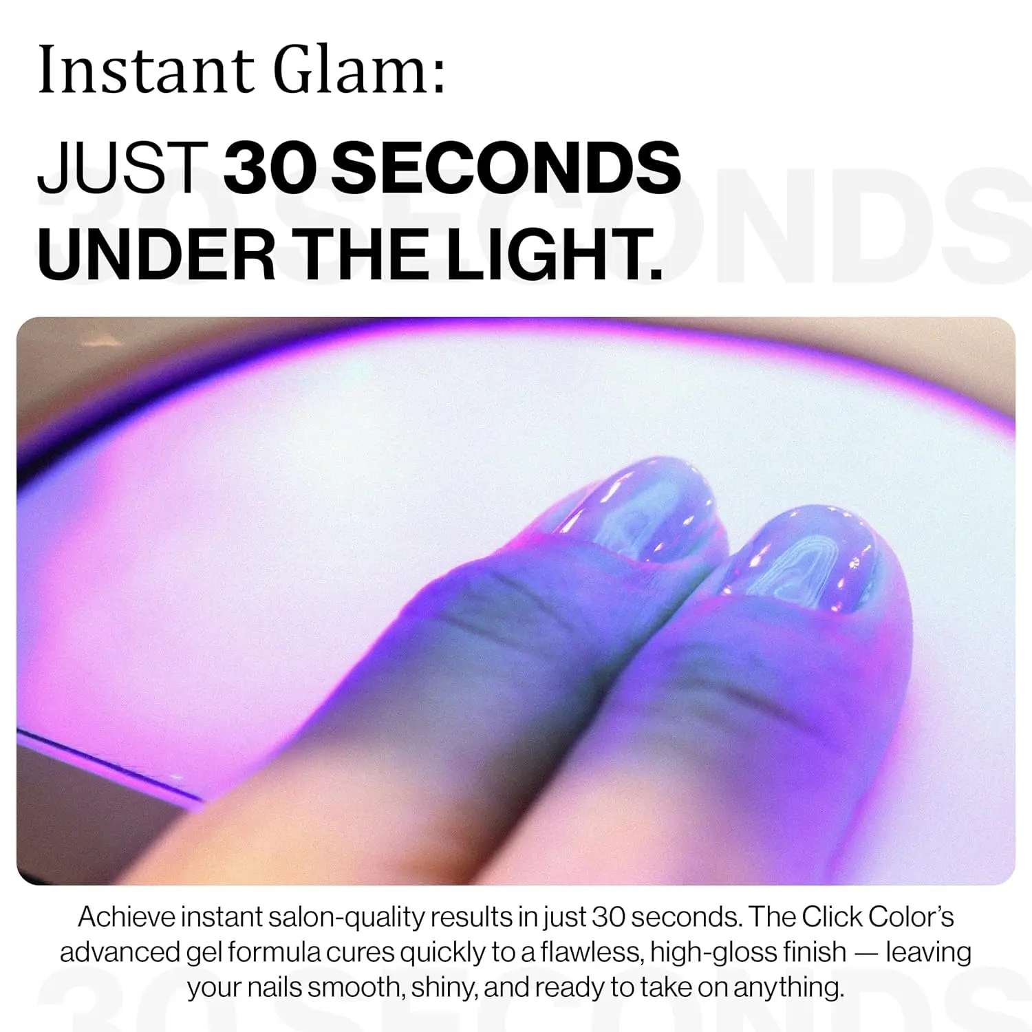 قلم أظافر جل Click Colors - قلم تلميع 3 في 1 طويل الأمد بالأشعة فوق البنفسجية/LED مع لمسة نهائية لامعة