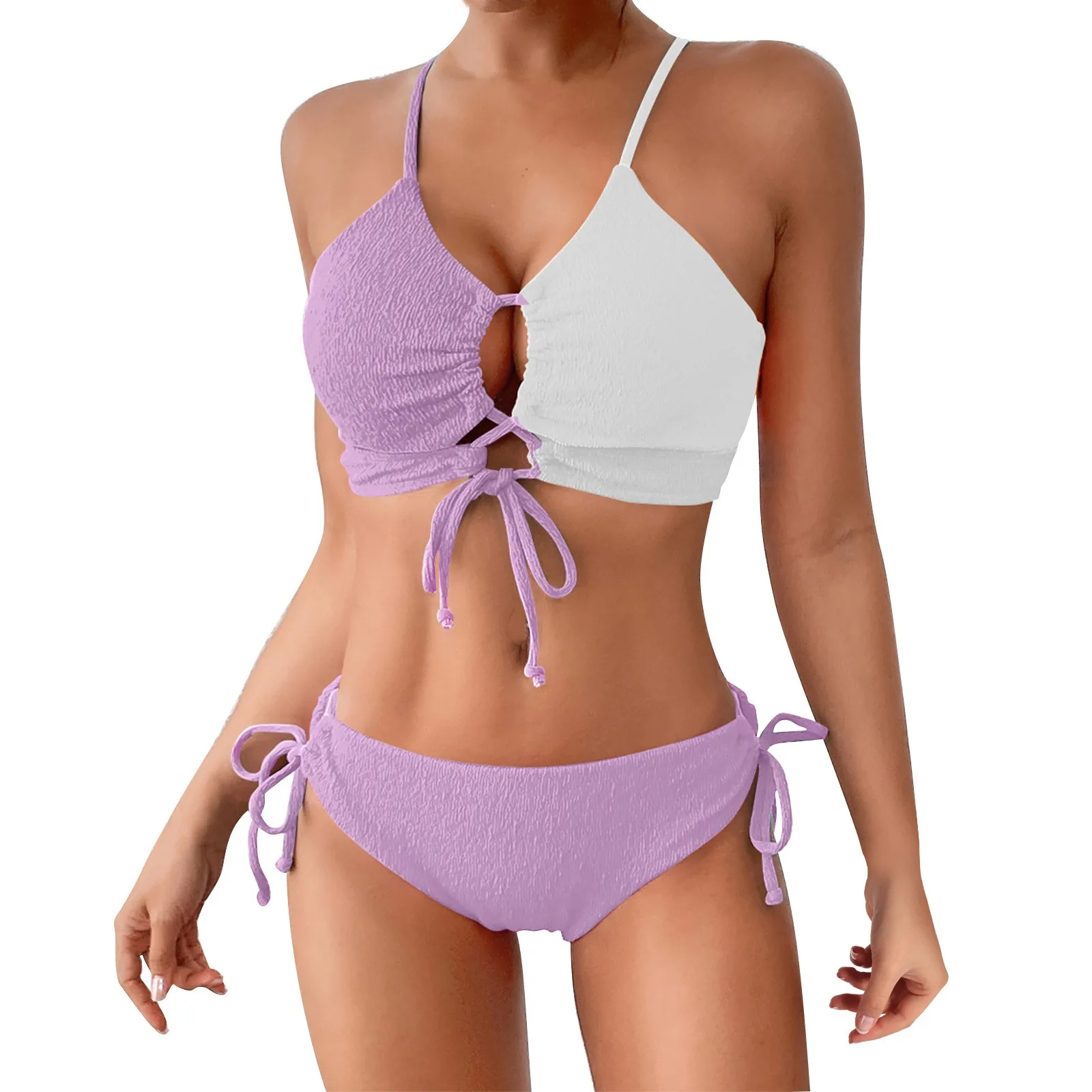 

Bikini 2025 Woman New Women Solid Swimwear Sense Bikini With Chest Pad No Steel Bra Swimwear Underwear Set Woman Bikini Sets