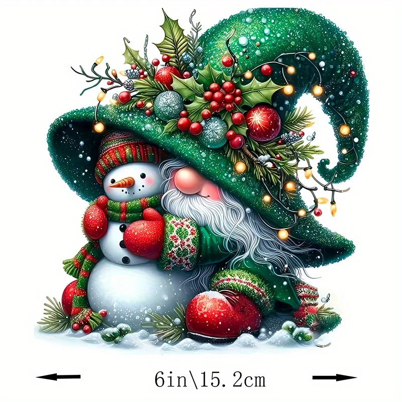 1pc 2D Flat Christmas Gnome Vinyl Sticker, Waterproof Decal for Car Laptop Phone Window Wall Glass Cup, Holiday Gift